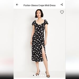 Old Navy Flutter Sleeve Crepe Midi Floral Dress. NWT XXL Tall